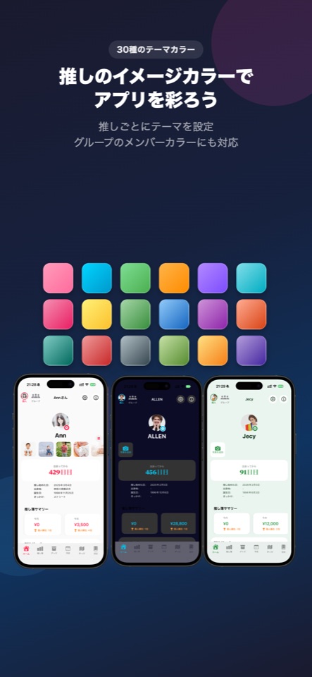 MyFanClubの管理機能画面