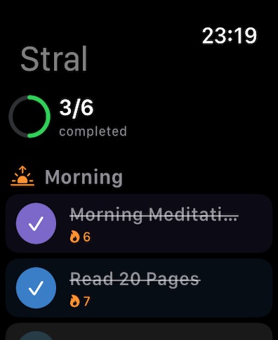 StralのApple Watch画面