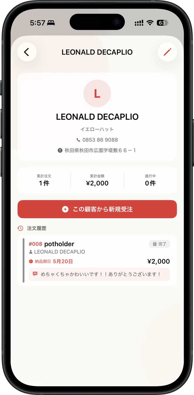 顧客の購買履歴